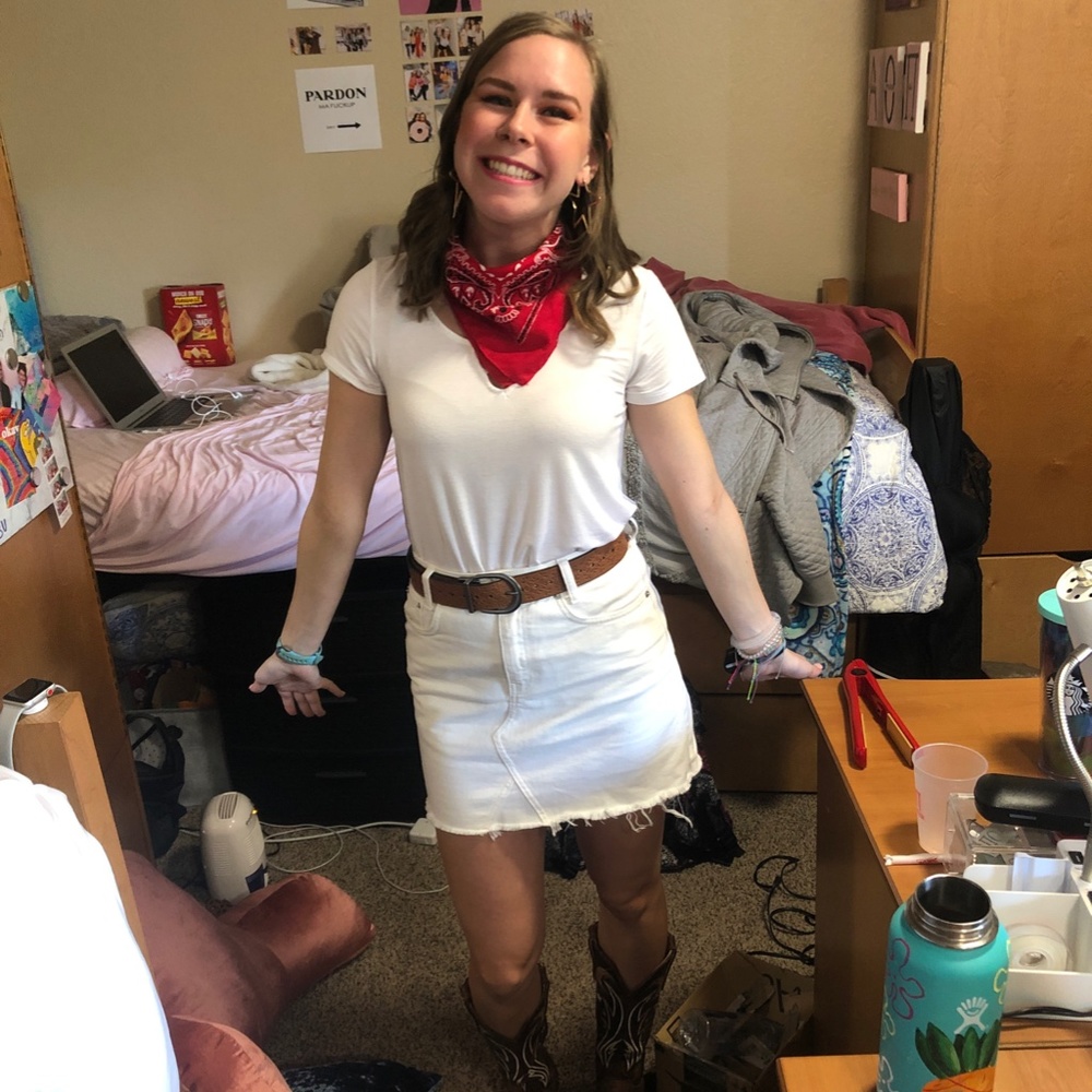 Urban Outfitters White Denim Skirt